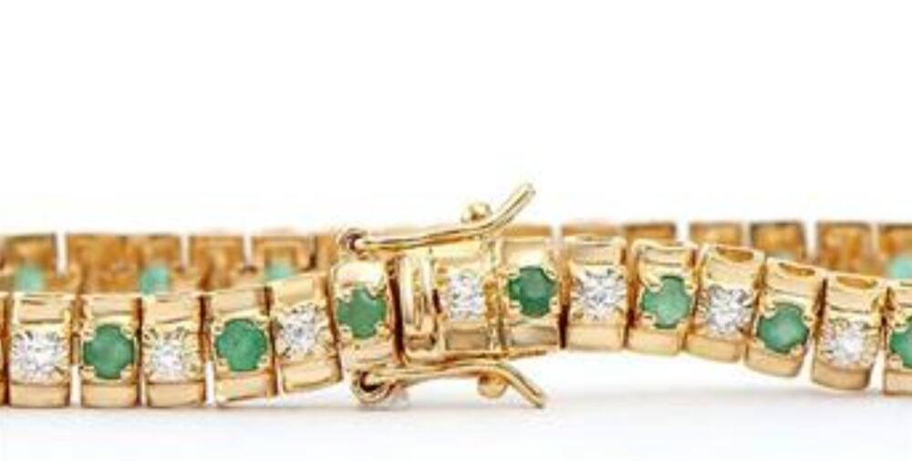 1.82 Ctw Natural Emerald Diamond 18K Gold Plated Designer Bracelet MSRP $1,330